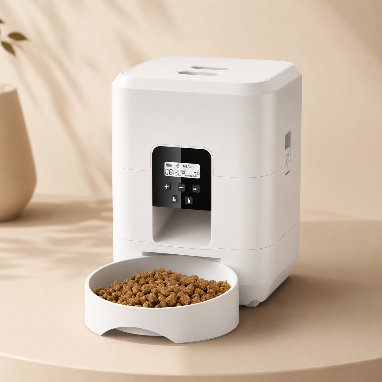 Dispensador de pienso moderno para perros y gatos